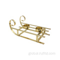 Candle Holder for Home Decoration Christmas Sleigh Golden Tealight Holder for Home Decoration Manufactory